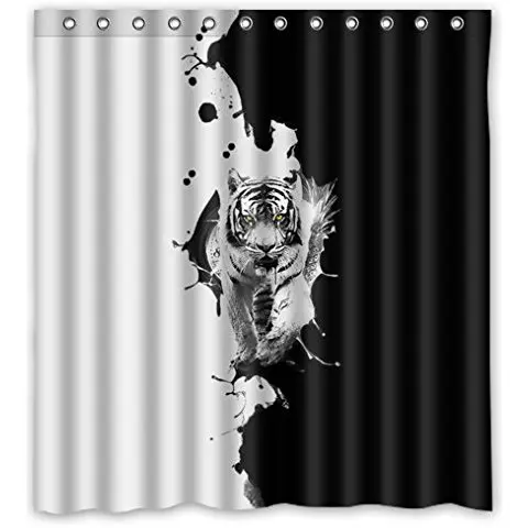 Vixm Home Choice Black And White Ferocity Tiger Polyester Bathroom Waterproof Shower Curtain 66(W) x72(H)-Inch
Vixm Home Choice Black And White Ferocity Tiger Polyester Bathroom Waterproof Shower Curtain 66(W) x72(H)-Inch