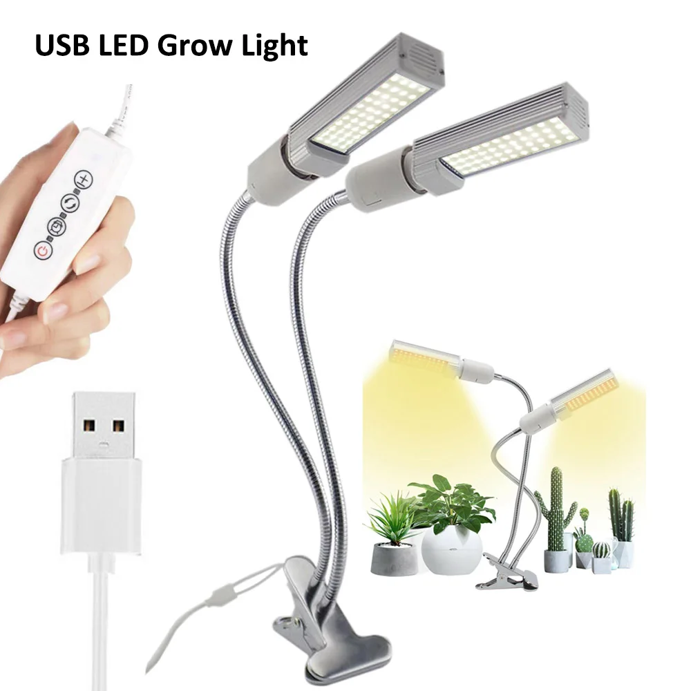 Full Spectrum Dual Head USB Timer LED Grow Lamps indoor plants flower Phyto Light hydro lamp Growth growbox veg Bulb Clip Holder
Full Spectrum Dual Head USB Timer LED Grow Lamps indoor plants flower Phyto Light hydro lamp Growth growbox veg Bulb Clip Holder