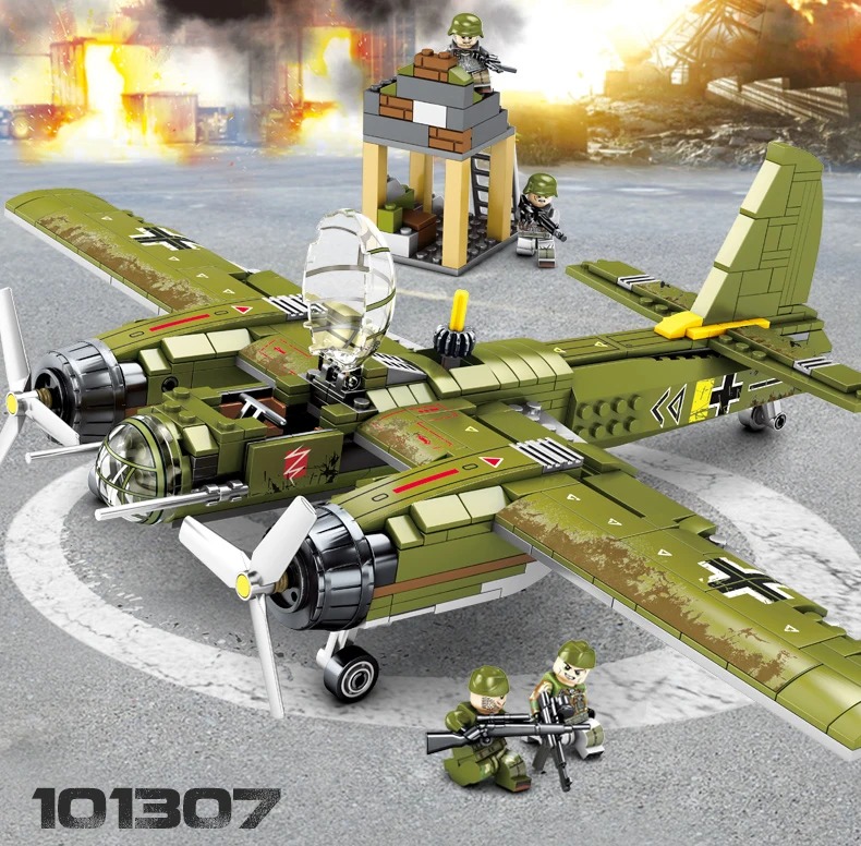 Sembo Block 559 pcs Military Building Blocks Ww2 Bombing Airplane Compatible Major Brands Army Vehicle Toys for Children Boy
