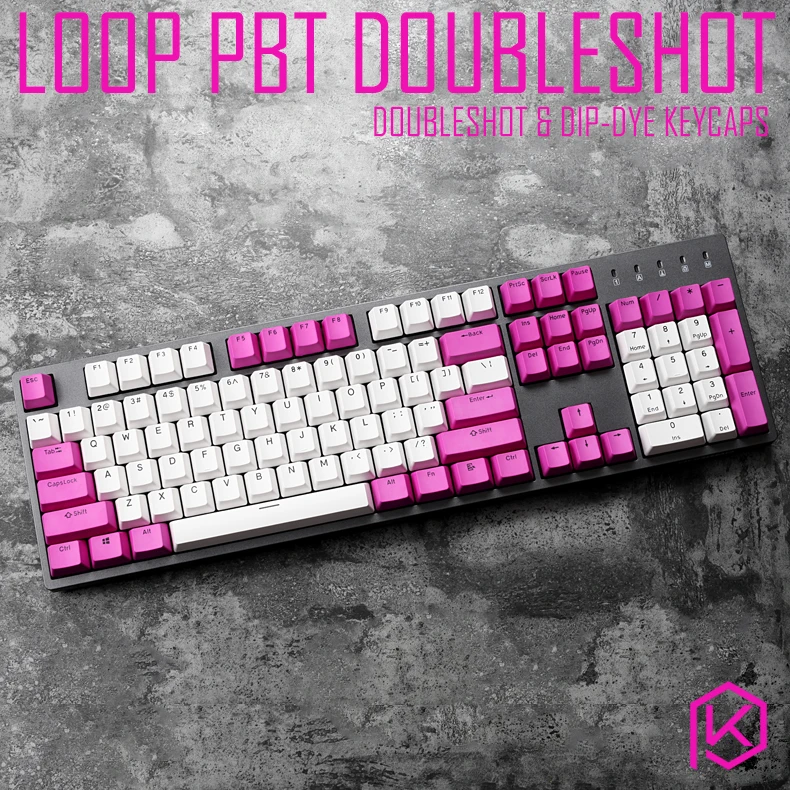 Петля pbt doubleshot колпачки OEM профиль для механические клавиатуры белый фиолетовый