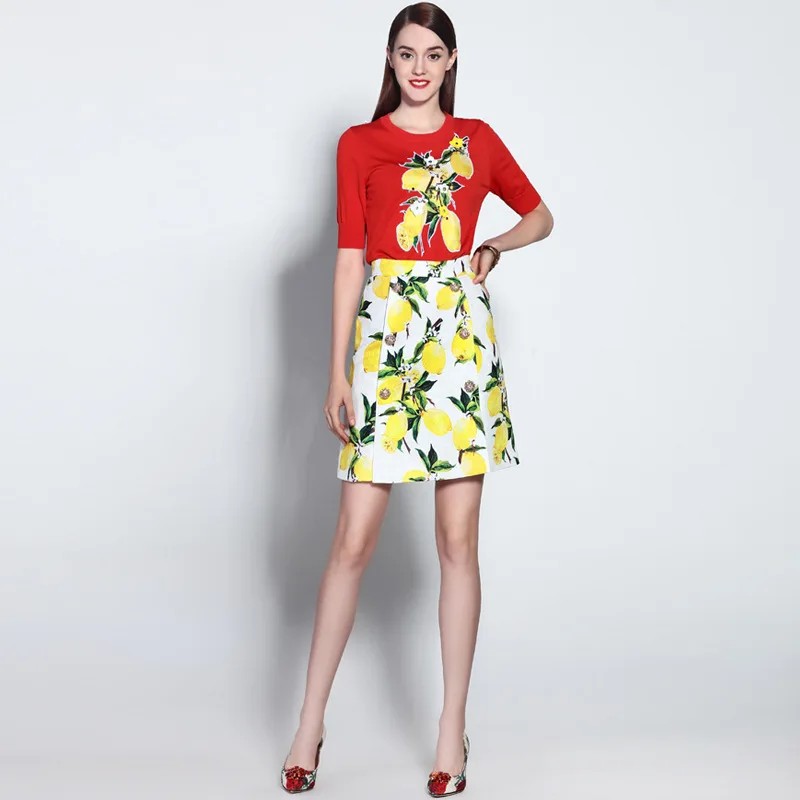 2018 Summer Newest Cotton Lemon Print A-Line Double-Breasted Breading Package Buttocks Above Knee Fashion Short Bust Skirt Women
2018 Summer Newest Cotton Lemon Print A-Line Double-Breasted Breading Package Buttocks Above Knee Fashion Short Bust Skirt Women