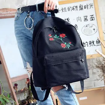Transer Vintage embroidery simple solid color Women Girls Embroidery Rose School Bag Travel Backpack Bag drop shipping B6 35
Transer Vintage embroidery simple solid color Women Girls Embroidery Rose School Bag Travel Backpack Bag drop shipping B6 35