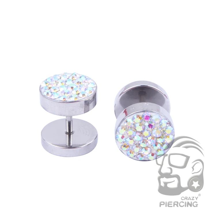 1 pair Fake Ear Plug Stud Stretcher Ear Tunnel Earring Stainless Steel Body Piercing Jewelry Colorful
1 pair Fake Ear Plug Stud Stretcher Ear Tunnel Earring Stainless Steel Body Piercing Jewelry Colorful