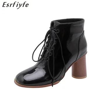 ESRFIYFE 2019 New Women Ankle Boots Fashion Thick Heel Square Toe Shoes Woman Pu Leather Lace Up Boots Winter Warm Plush Boots
ESRFIYFE 2019 New Women Ankle Boots Fashion Thick Heel Square Toe Shoes Woman Pu Leather Lace Up Boots Winter Warm Plush Boots