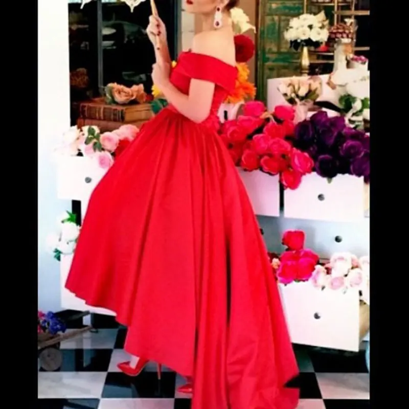 A-line Red Hi Lo Tea Length Prom Dresses Sexy Boat Neck Off the Shoulder Cheap Prom Party Dress 2015 Vestido Fiesta
A-line Red Hi Lo Tea Length Prom Dresses Sexy Boat Neck Off the Shoulder Cheap Prom Party Dress 2015 Vestido Fiesta