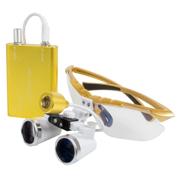 Dental Surgical Medical Binocular Loupes 3.5X 320mm Optical Glass Loupe + Portable LED Head Light Lamp--Yellow
Dental Surgical Medical Binocular Loupes 3.5X 320mm Optical Glass Loupe + Portable LED Head Light Lamp--Yellow