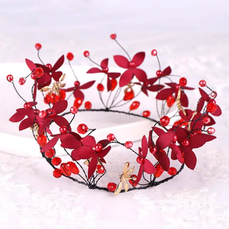 FORSEVEN Red Crystal Flower Round Tiaras and Crowns Headpiece Pearl Beads Bride Hair Jewelry Wedding Bridal Hair Accessories JL
FORSEVEN Red Crystal Flower Round Tiaras and Crowns Headpiece Pearl Beads Bride Hair Jewelry Wedding Bridal Hair Accessories JL