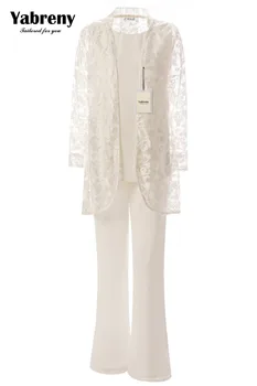 Yabreny Mother of the bride pantsuit with lace high collar jacket Ivory 3PC Outfit for Wedding MT0017009
Yabreny Mother of the bride pantsuit with lace high collar jacket Ivory 3PC Outfit for Wedding MT0017009