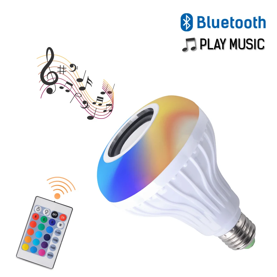 LED Bluetooth Music Light Bulbs 10W 110V-265V Wireless Remote Control Color Changing Light Bulb RGB+White Bluetooth Sound Bulb
LED Bluetooth Music Light Bulbs 10W 110V-265V Wireless Remote Control Color Changing Light Bulb RGB+White Bluetooth Sound Bulb