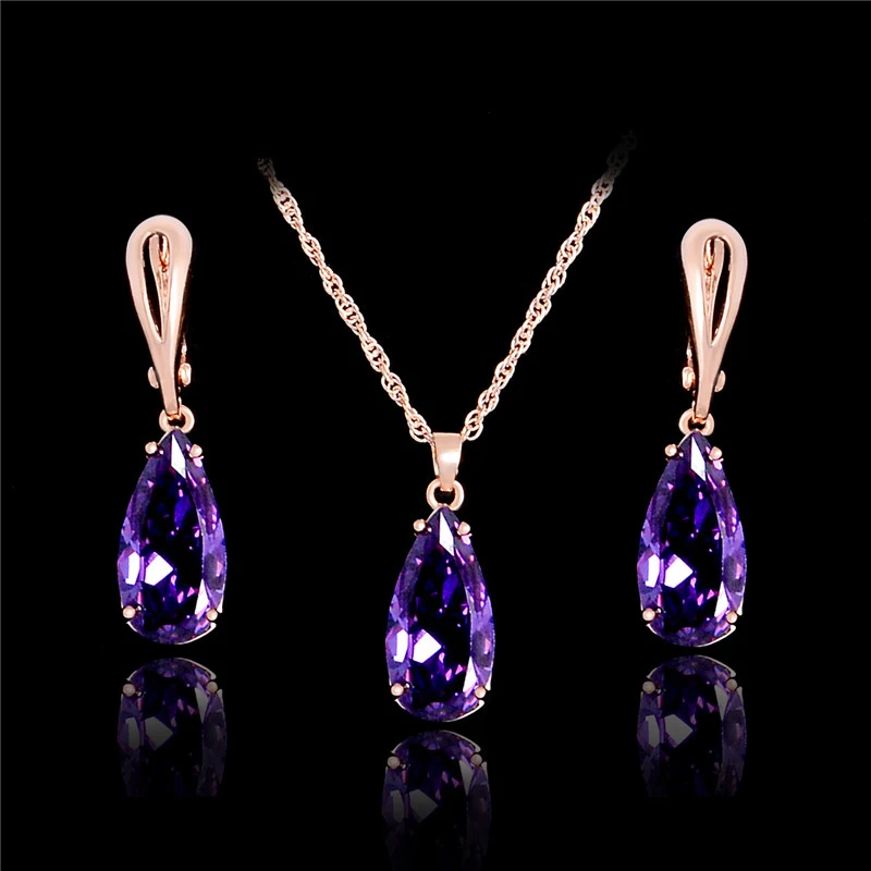QCOOLJLY Shiny Water-Shape Cubic Zirconia Jewelry Sets Gold Color CZ Collar Pendant Necklace Earrings Jewelry Gift bisuteria
QCOOLJLY Shiny Water-Shape Cubic Zirconia Jewelry Sets Gold Color CZ Collar Pendant Necklace Earrings Jewelry Gift bisuteria