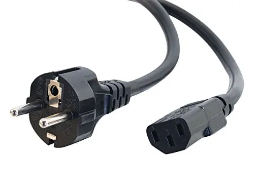 

1.5 Meter Straight European EU AC Power Cord Cable Plug for Computer/Monitor, Euro plug or CEE7/7 To IEC 60320 C13 - Black