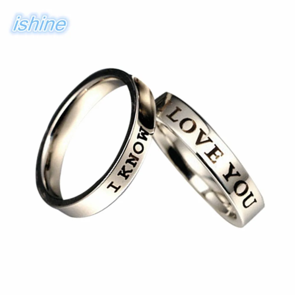 I love you& i know Titanium Steel Couples Lover Rings For Men Women Romantic Wedding Engagement Fashion Jewelry
I love you& i know Titanium Steel Couples Lover Rings For Men Women Romantic Wedding Engagement Fashion Jewelry