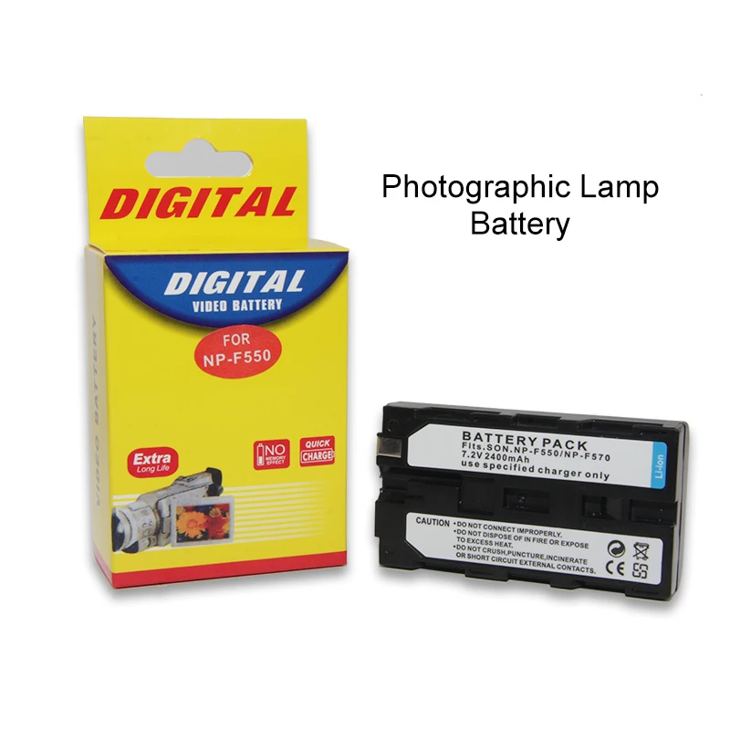 2400mAh NP-F550 NP-F570 Rechargeable Lithium ion Battery For NP F550 570 LED Video Lamp Light Battery Photographic Lamp Battery
2400mAh NP-F550 NP-F570 Rechargeable Lithium ion Battery For NP F550 570 LED Video Lamp Light Battery Photographic Lamp Battery