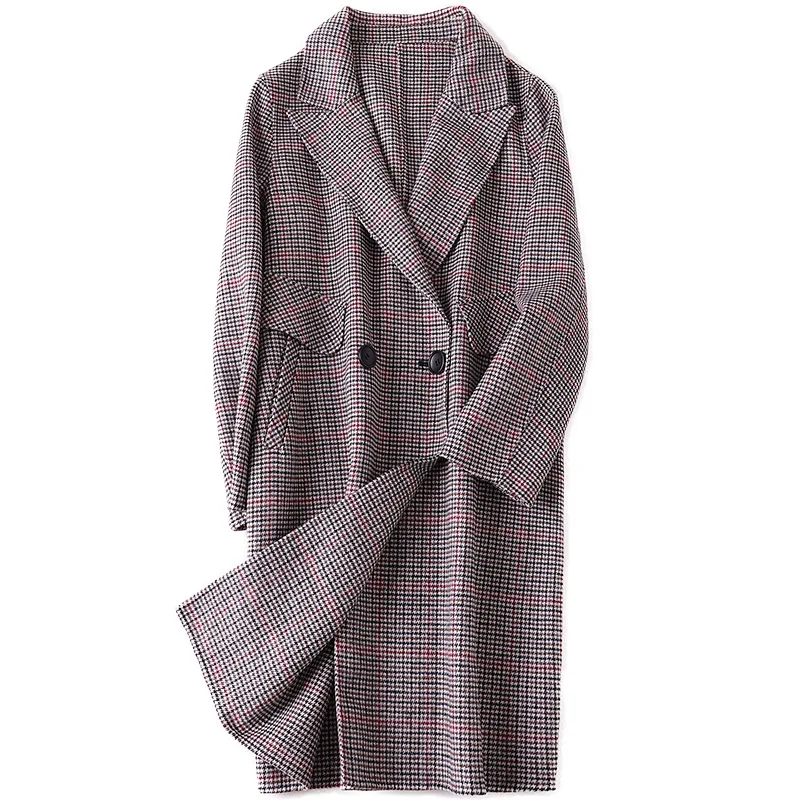 Stripe Double-sided Wool Coat Spring Autumn Long Slim Woman Winter Coat Wool Jacket Female Wool Parkas Woolen Coat Belt Overcoat
Stripe Double-sided Wool Coat Spring Autumn Long Slim Woman Winter Coat Wool Jacket Female Wool Parkas Woolen Coat Belt Overcoat