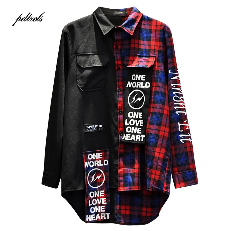 Drop Shipping Guo-Chao Tang 2019 New Spring/Summer Men's Long Letter Print Long-Sleeve Plaid Shirt Loose Hip Hop Male Streetwear
Drop Shipping Guo-Chao Tang 2019 New Spring/Summer Men's Long Letter Print Long-Sleeve Plaid Shirt Loose Hip Hop Male Streetwear
