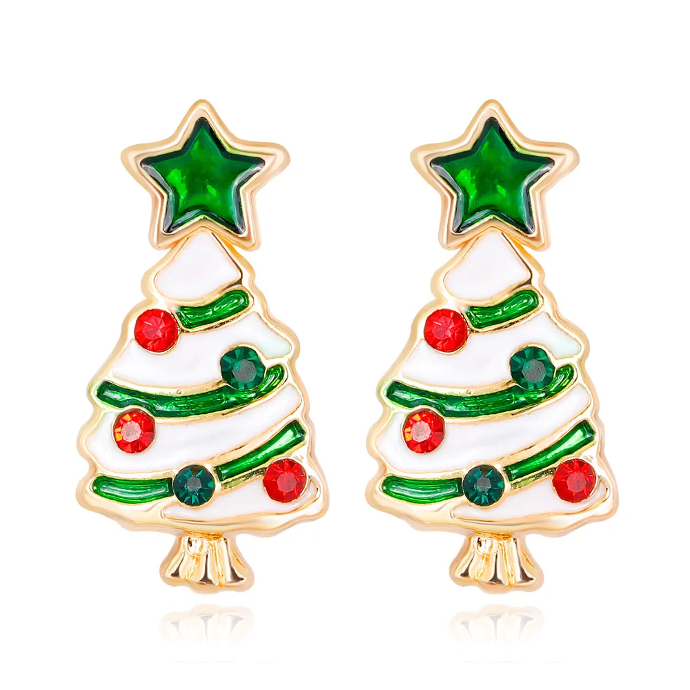 New Creative Christmas Earrings Fashionable Diamonded Christmas Tree Earrings Wholesale in Stock in Europe and America
New Creative Christmas Earrings Fashionable Diamonded Christmas Tree Earrings Wholesale in Stock in Europe and America