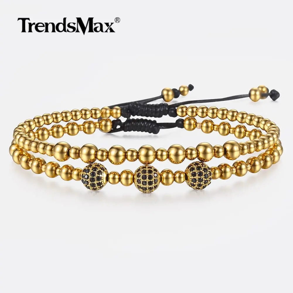 2Pcs/Set Clear Black CZ Mens Beaded Bracelet Silver Gold Color Stainless Steel Double Chain Wristband Adjustable Bracelets DBM52
2Pcs/Set Clear Black CZ Mens Beaded Bracelet Silver Gold Color Stainless Steel Double Chain Wristband Adjustable Bracelets DBM52