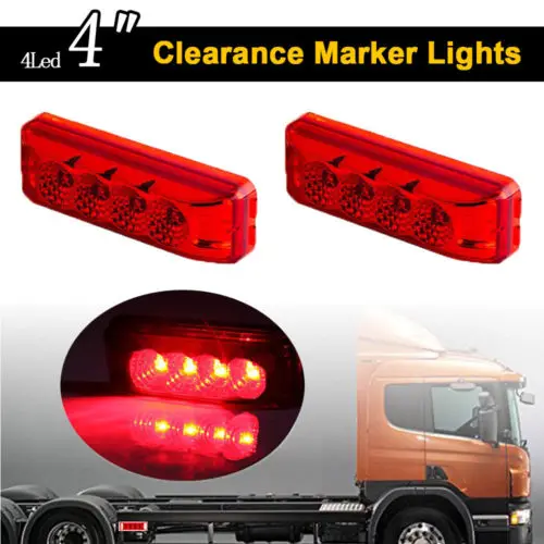 Keyecu Red 4 Led Truck Trailer 12V Front Rear Led Side Marker Lights Indicator Lamp12V or 24V
Keyecu Red 4 Led Truck Trailer 12V Front Rear Led Side Marker Lights Indicator Lamp12V or 24V