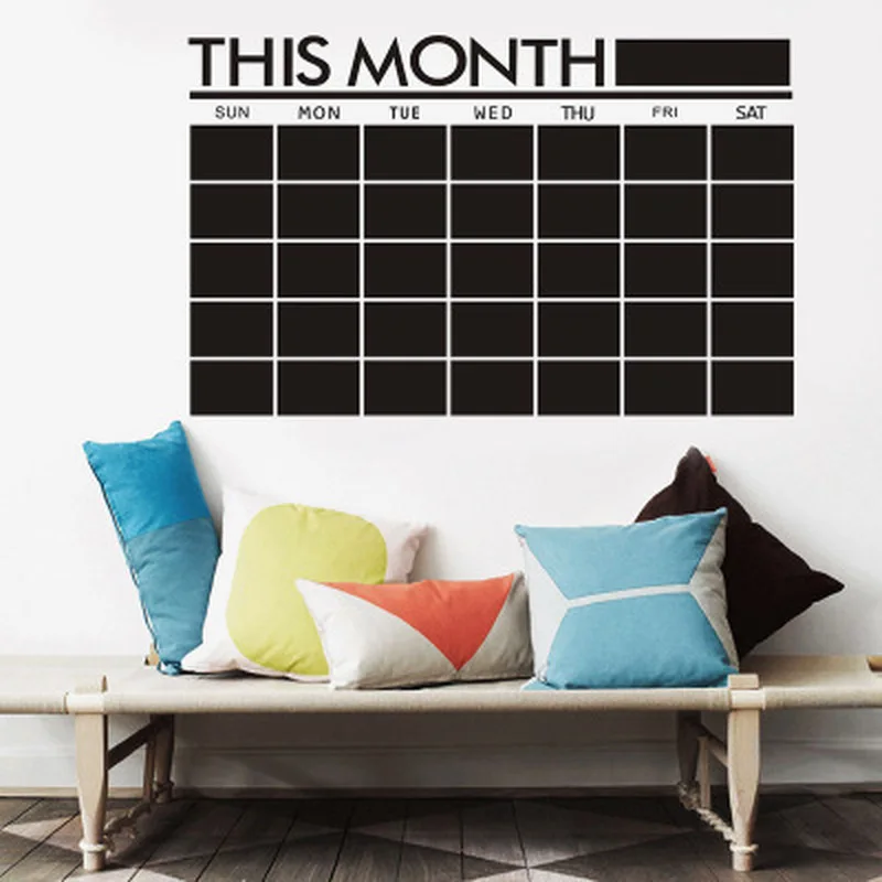 

1PC New Month Plan Calendar Monthly Wall Chalkboard Blackboard Sticker Home Decals Desk School Stationery Office Supplies Sets