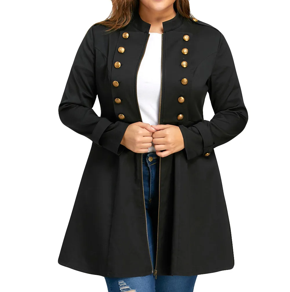 Women Fashion Plus Size XL-5XL Jacket coats Vintage Ladies Longline Coat Double Breasted Flare Windbreaker jackets coat mujer
Women Fashion Plus Size XL-5XL Jacket coats Vintage Ladies Longline Coat Double Breasted Flare Windbreaker jackets coat mujer