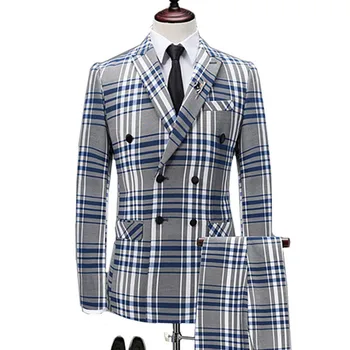 Jacket + Pants + Vest Sets / Man's Business Casual 3 Pieces Suits Double-breasted Dress Suit Blazers Coat + Trousers + Waistcoat
Jacket + Pants + Vest Sets / Man's Business Casual 3 Pieces Suits Double-breasted Dress Suit Blazers Coat + Trousers + Waistcoat