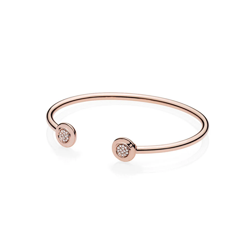 925 Sterling Silver Original Moments Rose Pandora Signature Open Bangle Clear CZ Fit Women Bead Charm Bracelet Gift DIY Jewelry
925 Sterling Silver Original Moments Rose Pandora Signature Open Bangle Clear CZ Fit Women Bead Charm Bracelet Gift DIY Jewelry