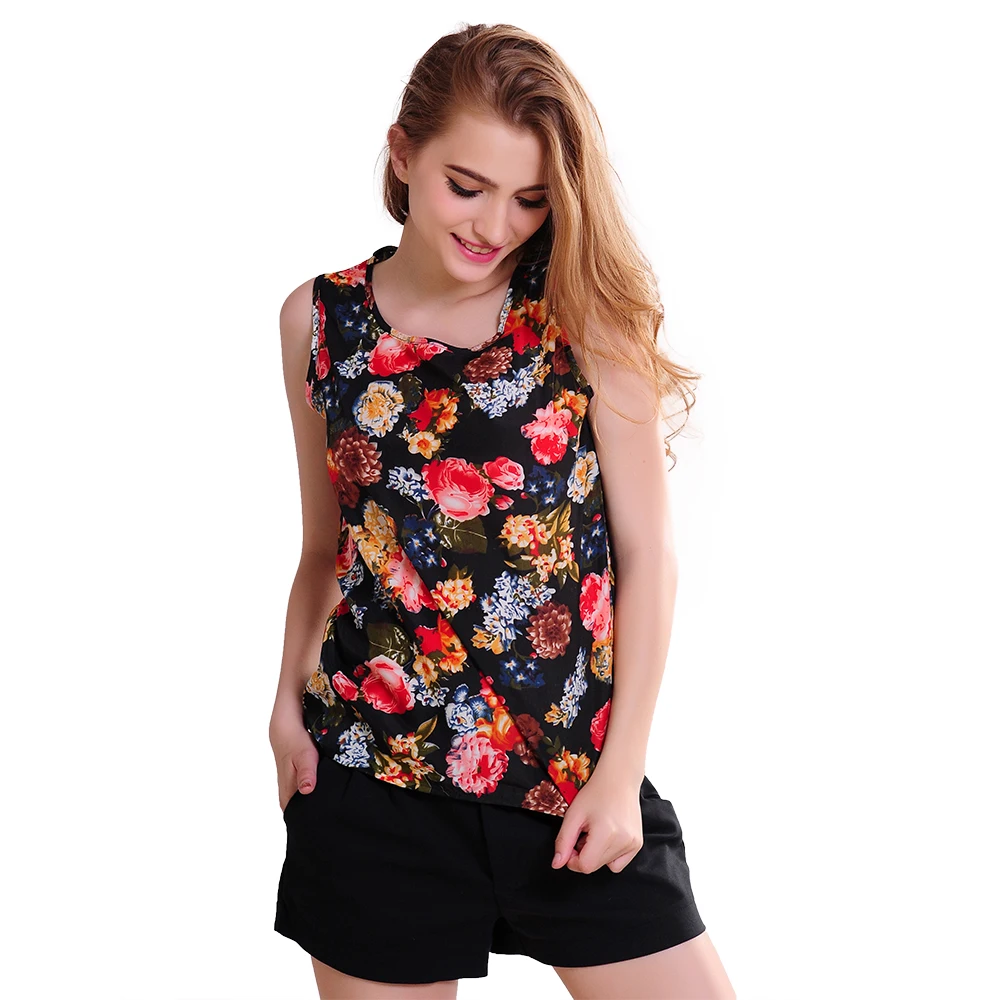 Hot Tank Tops Women Fashion Summer Chiffon Vest Floral Heart Printing O Neck Sleeveless Loose Female Top Vest Ladies Women
Hot Tank Tops Women Fashion Summer Chiffon Vest Floral Heart Printing O Neck Sleeveless Loose Female Top Vest Ladies Women