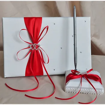 Wedding Guest Attendance Book Pen Holder Sets With Double Heart Bow Diamond Decoration Signature Book Wedding Supplies D
Wedding Guest Attendance Book Pen Holder Sets With Double Heart Bow Diamond Decoration Signature Book Wedding Supplies D