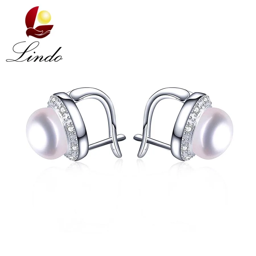 Lindo Women Elegant Natural Freshwater Pearl Stud Earrings Good Quality 925 Sterling Silver Jewelry Fashion Anti Allergy Earring
Lindo Women Elegant Natural Freshwater Pearl Stud Earrings Good Quality 925 Sterling Silver Jewelry Fashion Anti Allergy Earring