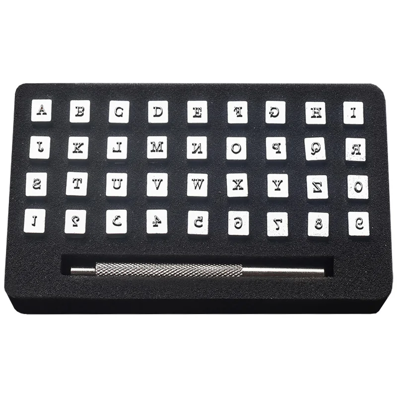 Leather Craft Tool LOGO Name Production Standard Alphabet&Number Set Stamp for Leathercraft Letter High-Quality 3.5-6.5mm 36Pcs
Leather Craft Tool LOGO Name Production Standard Alphabet&Number Set Stamp for Leathercraft Letter High-Quality 3.5-6.5mm 36Pcs