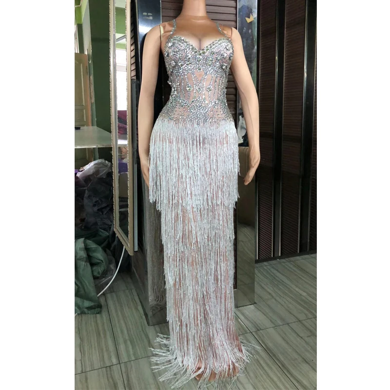 Luxurious Crystals Fringes Long Dress Lady Evening Party Sexy Dress Prom Birthday Celebrate Heavy Handmade Stones Dresses DJ381
Luxurious Crystals Fringes Long Dress Lady Evening Party Sexy Dress Prom Birthday Celebrate Heavy Handmade Stones Dresses DJ381