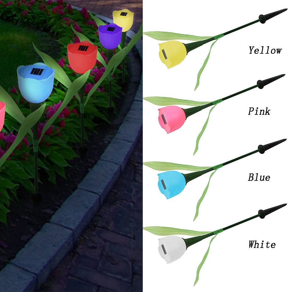 Outdoor LED Solar Garden Lights Colorful Tulip Flowers Lamp Light for Yard Garden Lawn Pathway Landscape Decoration 600mAh
Outdoor LED Solar Garden Lights Colorful Tulip Flowers Lamp Light for Yard Garden Lawn Pathway Landscape Decoration 600mAh