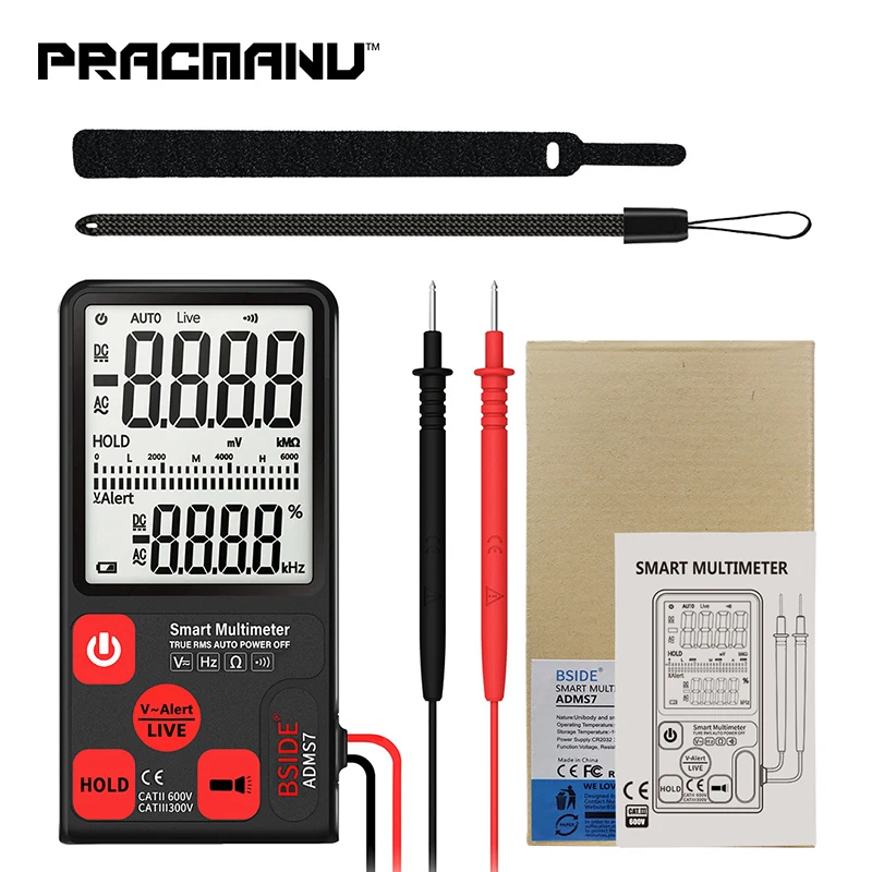 Ultra-Portable Digital Multimeter Large 3.5" LCD 3-Line Display Voltmeter With Voltage NCV Resistance OHM HZ Tester
Ultra-Portable Digital Multimeter Large 3.5" LCD 3-Line Display Voltmeter With Voltage NCV Resistance OHM HZ Tester