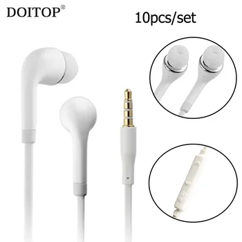 10pcs Universal 3.5mm Wired In-ear Earphone Headset Earbuds with Mic Voice Control for iPhone Samsung Xiaomi Smartphone MP3/4 O5