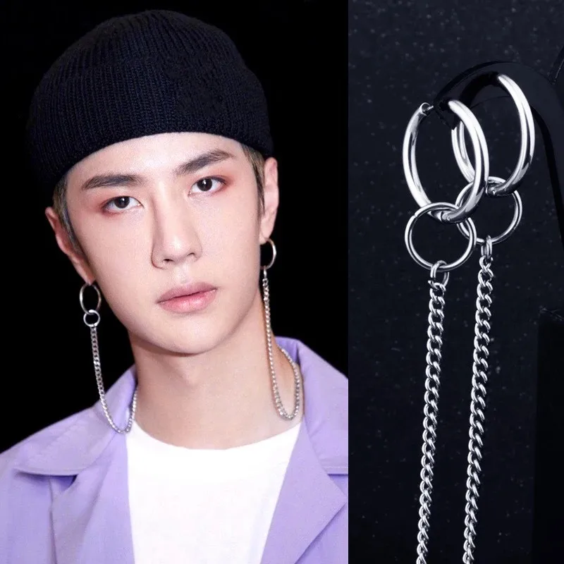 1PC Punk Long Chain Connect Hoop Earrings For Women Men Hip Hop Silver Color Tassels Endless Circle Earrings Jewelry E337
1PC Punk Long Chain Connect Hoop Earrings For Women Men Hip Hop Silver Color Tassels Endless Circle Earrings Jewelry E337
