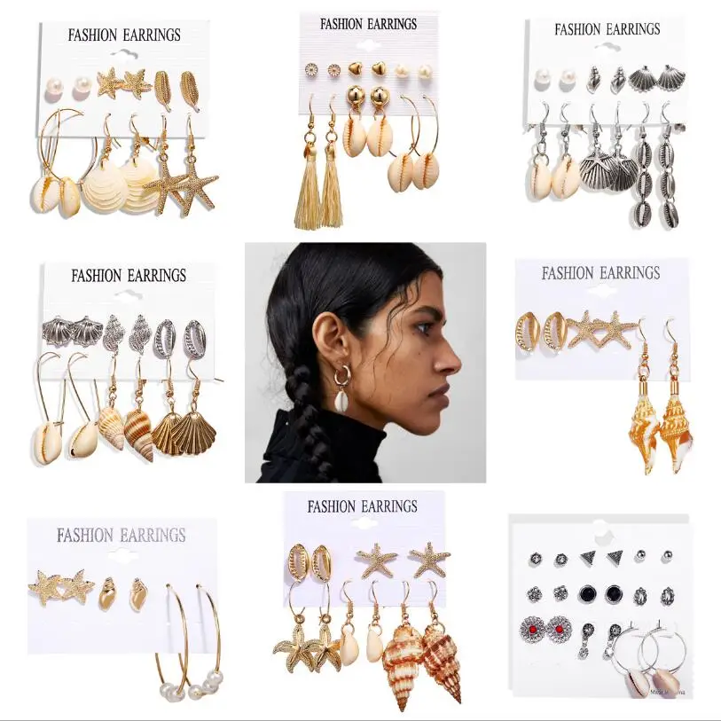 Bohemian Sea Shell Conch Metal Drop Earrings sets For Women 11 New Big Circle Dangle Earring Fashion Female BOHO Shell Jewelry
Bohemian Sea Shell Conch Metal Drop Earrings sets For Women 11 New Big Circle Dangle Earring Fashion Female BOHO Shell Jewelry