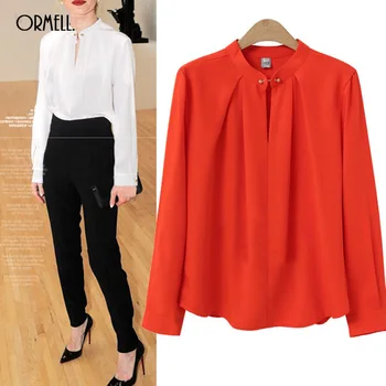 ORMELL Women Shirt Plus Size 2018 Fashion Red Black Grey Long Sleeves V-Neck Loose Solid Color Vintage Office Lady Blouse Spring
ORMELL Women Shirt Plus Size 2018 Fashion Red Black Grey Long Sleeves V-Neck Loose Solid Color Vintage Office Lady Blouse Spring