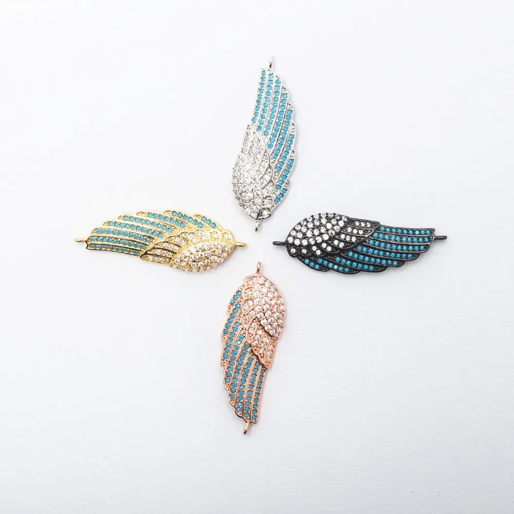 NEW Micro Pave Angle Wing Charm Connector for Bracelet Colorful CZ Stone Bead Connector Pendant Jewelry DIY accessories ZSS069
NEW Micro Pave Angle Wing Charm Connector for Bracelet Colorful CZ Stone Bead Connector Pendant Jewelry DIY accessories ZSS069