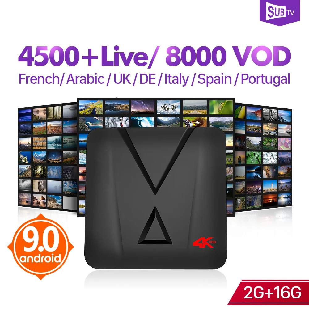 France Arabic IPTV Subscription SUBTV BOX MX10 Mini RK3328 Android 9.0 Tv Box USB3.0 2GB+16GB With IPTV French Italy UK Portugal
France Arabic IPTV Subscription SUBTV BOX MX10 Mini RK3328 Android 9.0 Tv Box USB3.0 2GB+16GB With IPTV French Italy UK Portugal