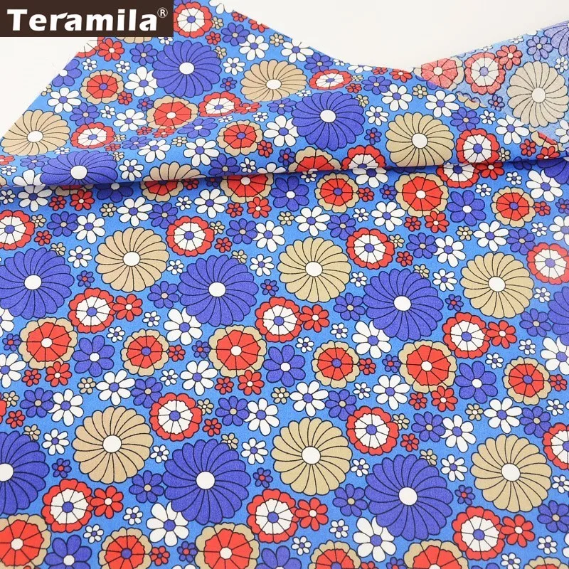 Teramila Cotton Poplin Fabric Printed Flower Design Blue Patchwork Children's Cloth Fat Quarter Meter Home Textile
Teramila Cotton Poplin Fabric Printed Flower Design Blue Patchwork Children's Cloth Fat Quarter Meter Home Textile