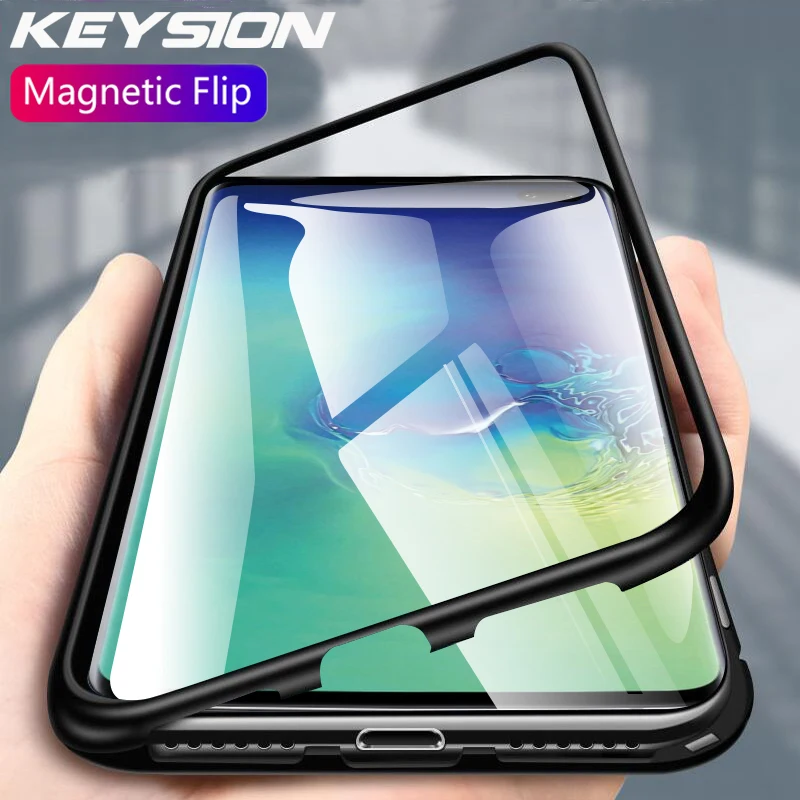 KEYSION Luxury Magnetic Case for Samsung Galaxy S10 Plus S10e S10+ Transparent Glass + Metal Protection back Cover for S9 Note 8
KEYSION Luxury Magnetic Case for Samsung Galaxy S10 Plus S10e S10+ Transparent Glass + Metal Protection back Cover for S9 Note 8
