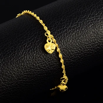 Women & Girls Bracelets 24k Yellow Gold Plating Five Hearts Charm Bracelet for women Wholesale Fashion Jewelry
Women & Girls Bracelets 24k Yellow Gold Plating Five Hearts Charm Bracelet for women Wholesale Fashion Jewelry