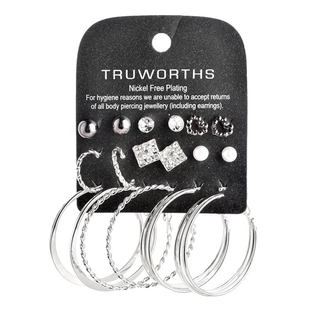 E0067 9 Pairs Per Set Big Silver Circle Stud Anti Allergy Nickel free Earrings Set Safety Pin Geometry Earring Women Jewelry
E0067 9 Pairs Per Set Big Silver Circle Stud Anti Allergy Nickel free Earrings Set Safety Pin Geometry Earring Women Jewelry