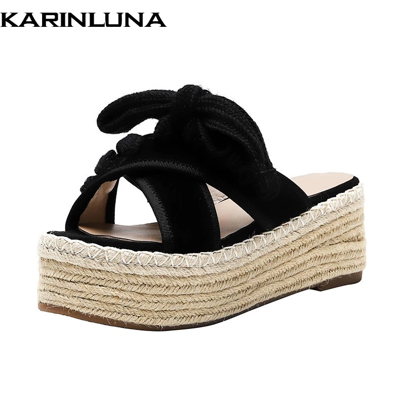 Karinluna brand new kid suede bowtie ladies wedges high heels flat platform shoes woman casual party outside summer slippers
Karinluna brand new kid suede bowtie ladies wedges high heels flat platform shoes woman casual party outside summer slippers