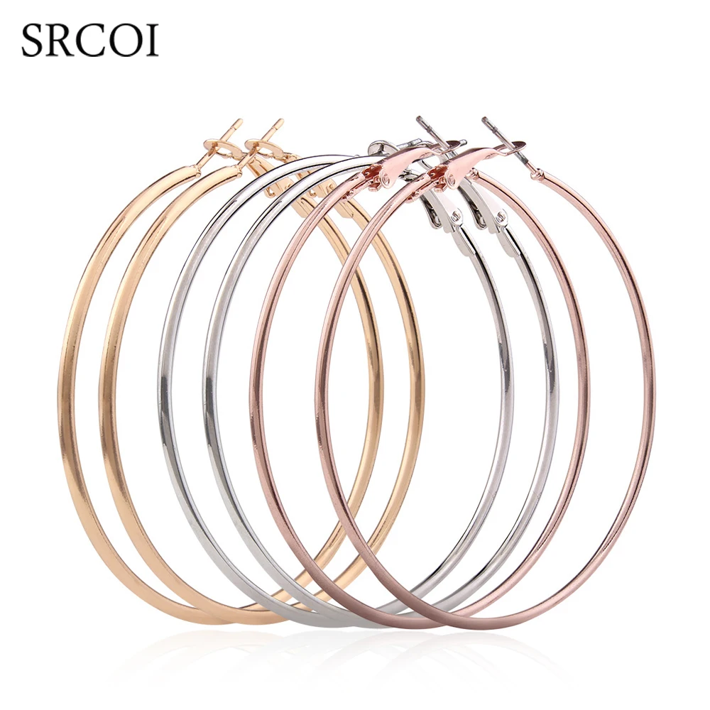 SRCOI Big Women Hoop Fashion Women's Exaggerated Loop Round Ring Earrings Larg Circle Earrings Metal Jewelry Pendientes Punk
SRCOI Big Women Hoop Fashion Women's Exaggerated Loop Round Ring Earrings Larg Circle Earrings Metal Jewelry Pendientes Punk