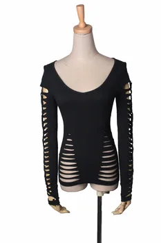 Punk Female Black Hollow Out T-Shirts Gothic Close-Fitting T-shirt Autumn Long Sleeve Cotton Tees
Punk Female Black Hollow Out T-Shirts Gothic Close-Fitting T-shirt Autumn Long Sleeve Cotton Tees