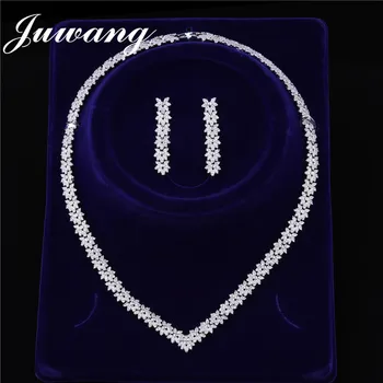 JUWANG Brand Shiny Zircons Exquisite Jewelry Set for Woman Cubic Zirconia Wedding Party CZ Bridal Necklace Earring Set Gift
JUWANG Brand Shiny Zircons Exquisite Jewelry Set for Woman Cubic Zirconia Wedding Party CZ Bridal Necklace Earring Set Gift