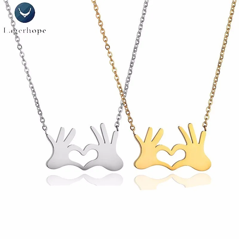 New Design Heart Gesture Love Stainless Steel Necklace Exquisite Korean Women's Decoration Gold Silver Jewelry Birthday Gift
New Design Heart Gesture Love Stainless Steel Necklace Exquisite Korean Women's Decoration Gold Silver Jewelry Birthday Gift