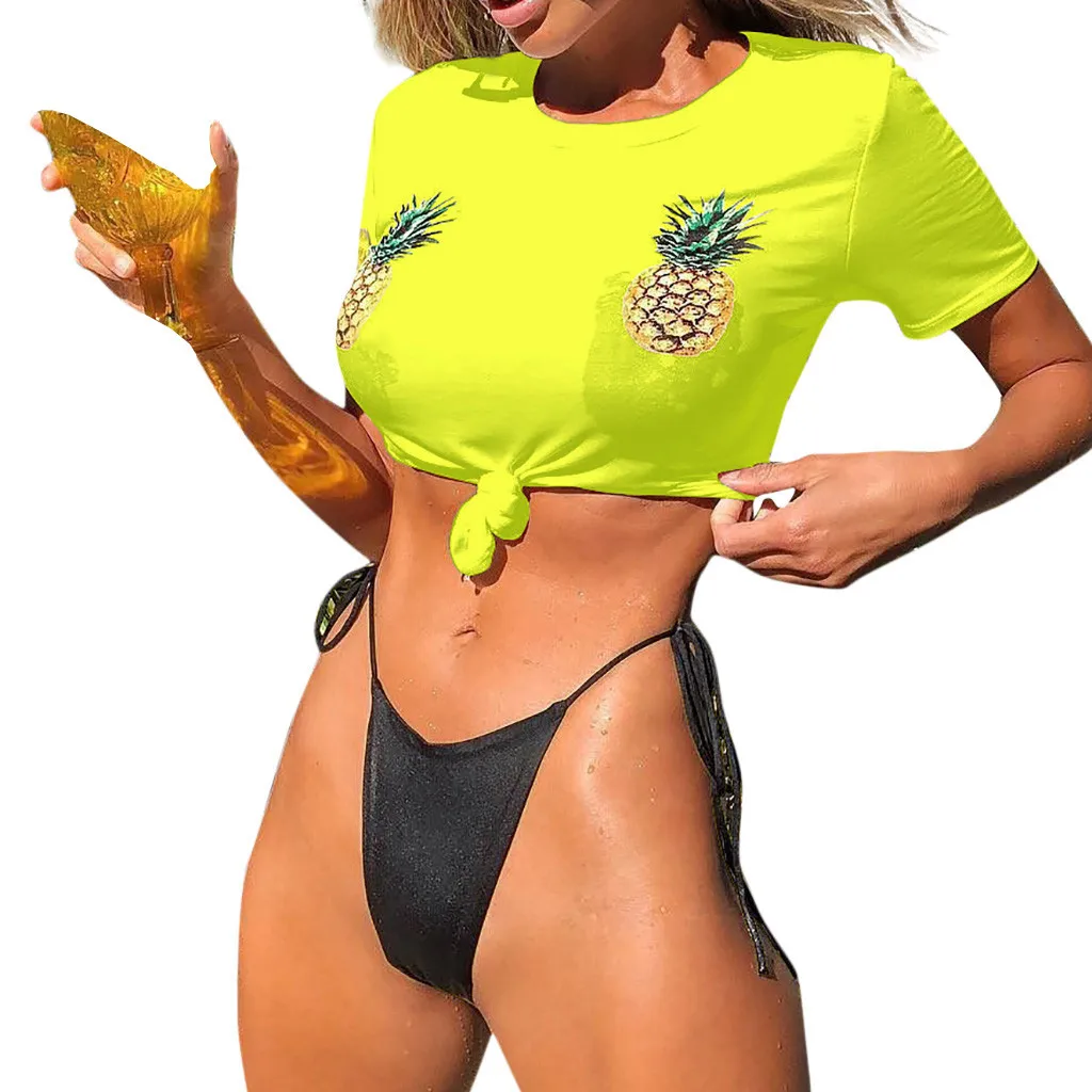Women Pineapple Bikini Push-Up Pad Swimwear Bathing Swimsuit Beachwear Set Wire Free Bodysuits Regular Broadcloth Print
Women Pineapple Bikini Push-Up Pad Swimwear Bathing Swimsuit Beachwear Set Wire Free Bodysuits Regular Broadcloth Print