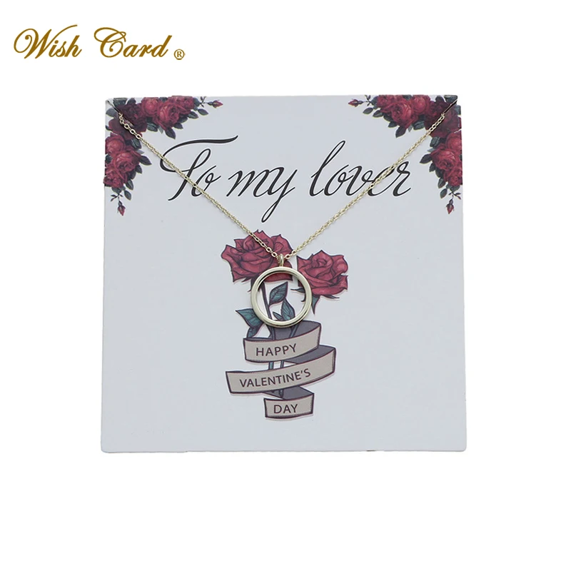Wish Card Happy Valentine Day Golden Simple Circle Chain Necklaces for Women Best Lover present Dainty Gift with Card Box EY6037
Wish Card Happy Valentine Day Golden Simple Circle Chain Necklaces for Women Best Lover present Dainty Gift with Card Box EY6037